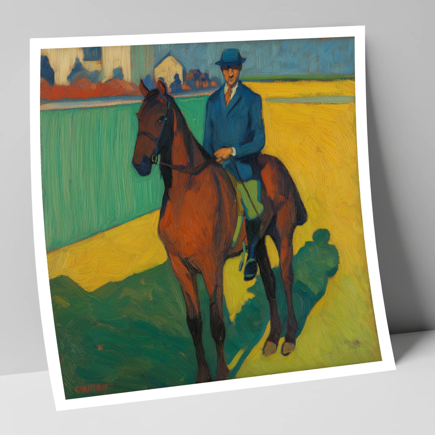 Vivid Morning Exercise racing horse art print