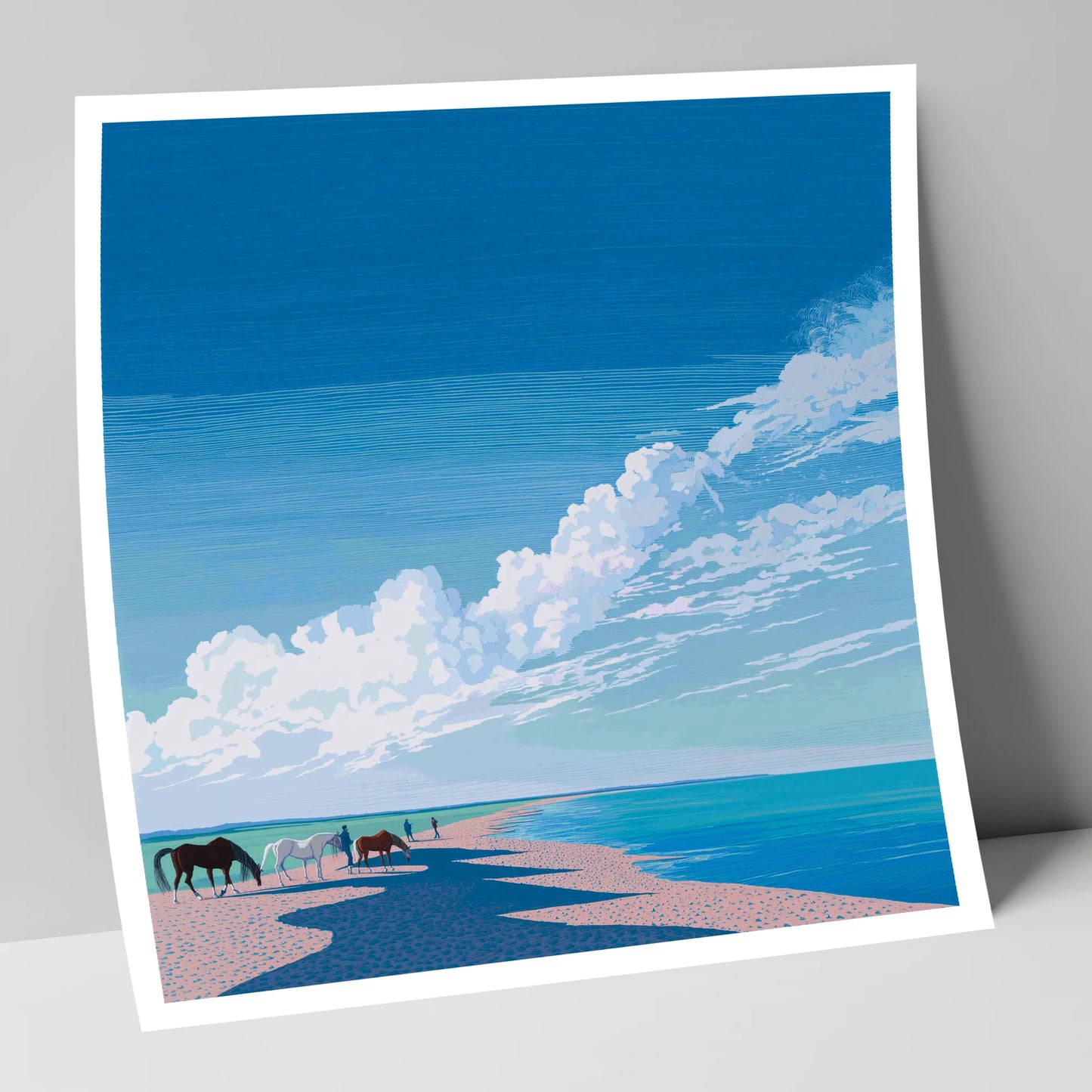 Endless Shoreline Hack horse landscape art print