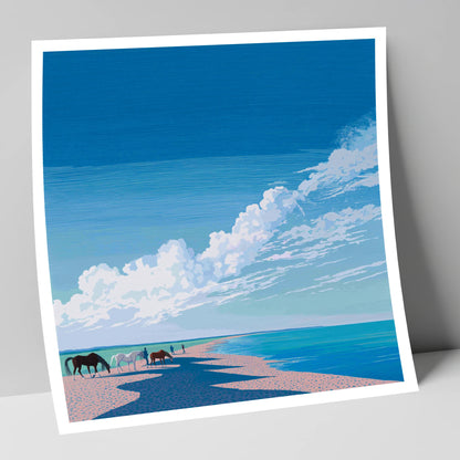 Endless Shoreline Hack horse landscape art print