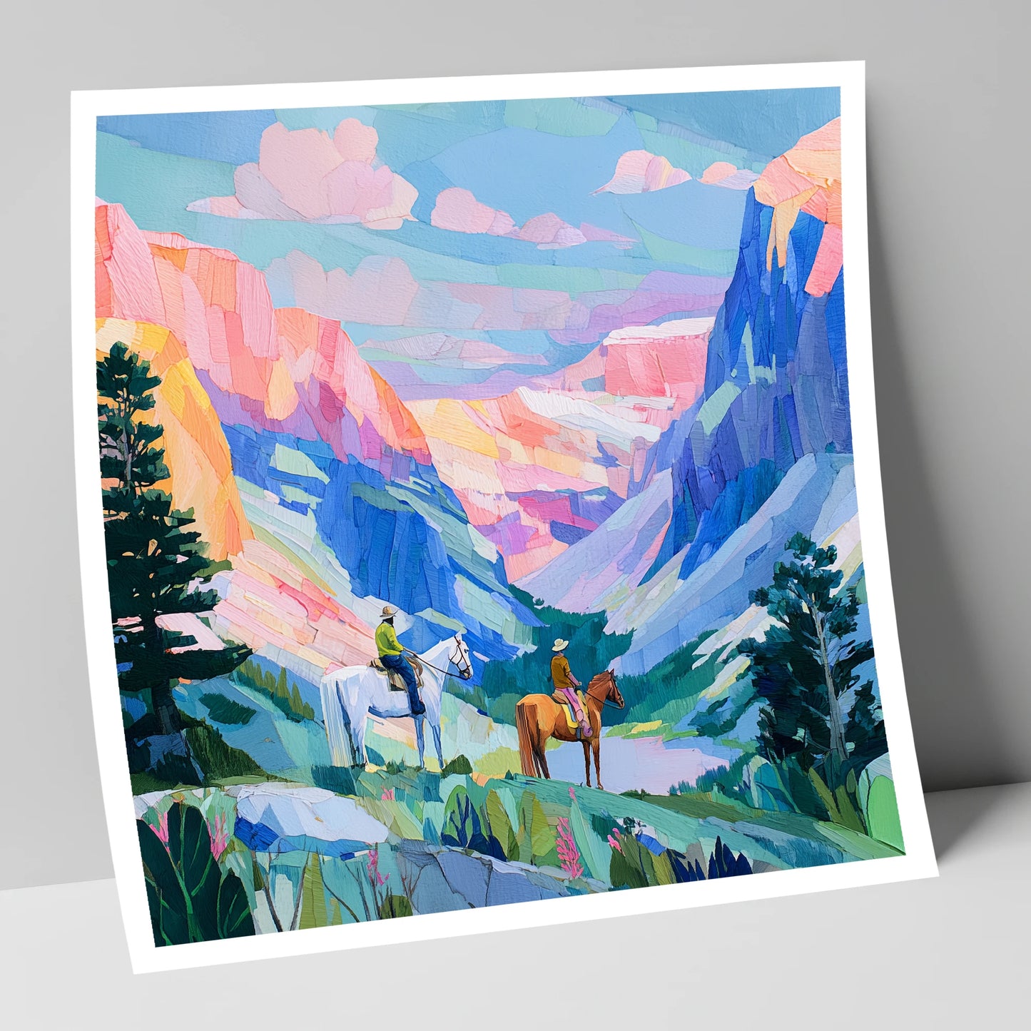 Painted Canyon Trail horse landscape art print