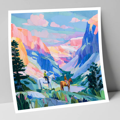Painted Canyon Trail horse landscape art print
