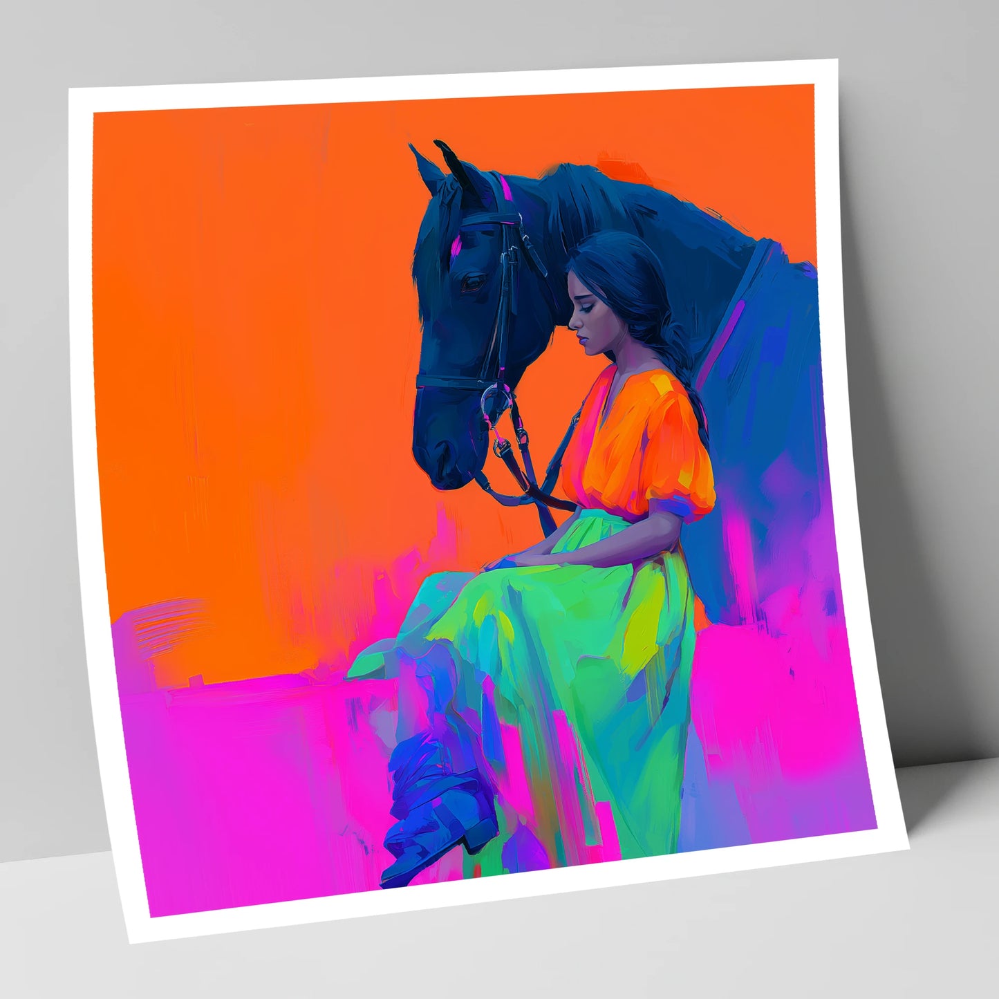 Vivid Connection horse & rider art print