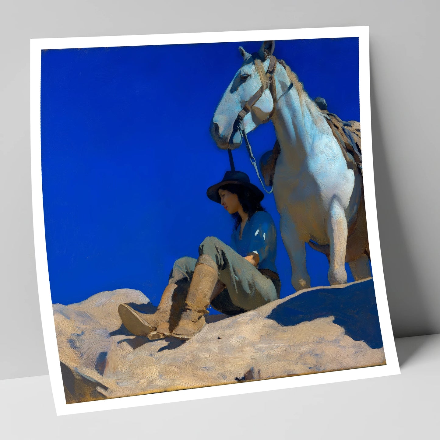 Beneath Azure Skies horse & rider art print