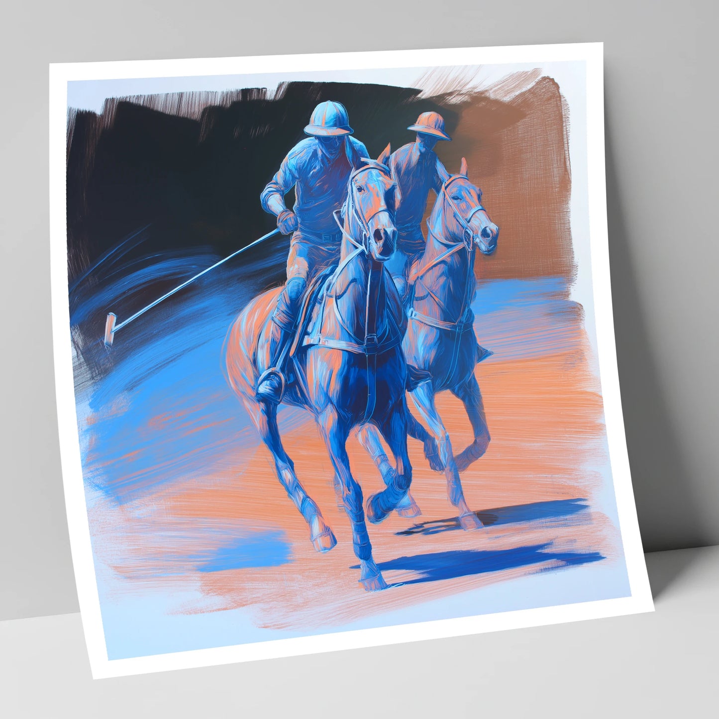 Cobalt Polo Pursuit polo horse art print