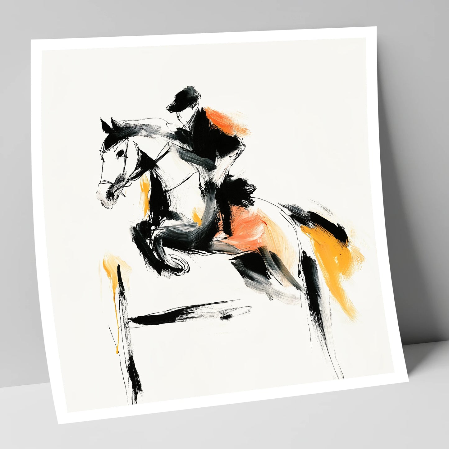 The Amber Leap show jumping horse art print