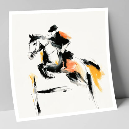 The Amber Leap show jumping horse art print