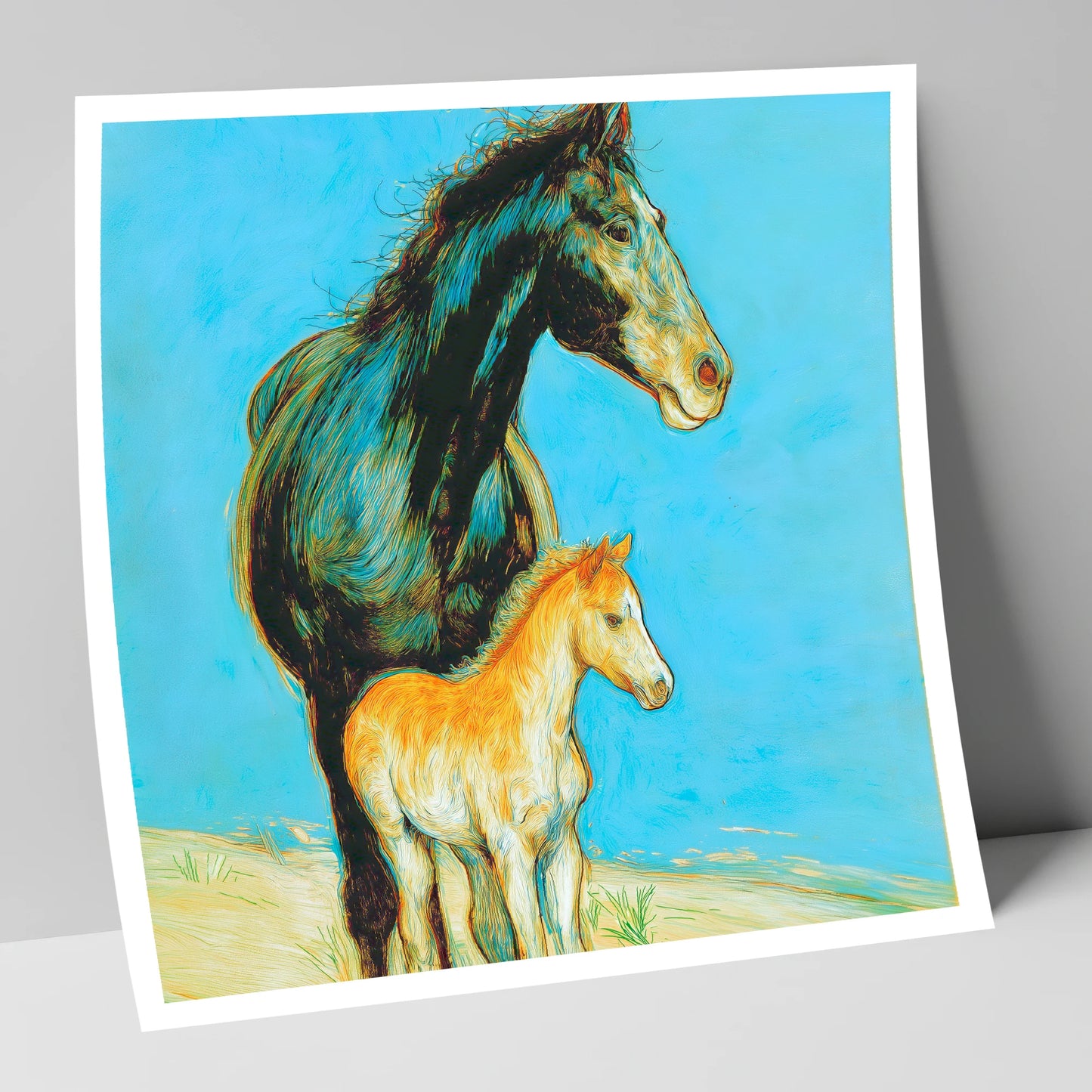 Cerulean Bond mare & foal art print