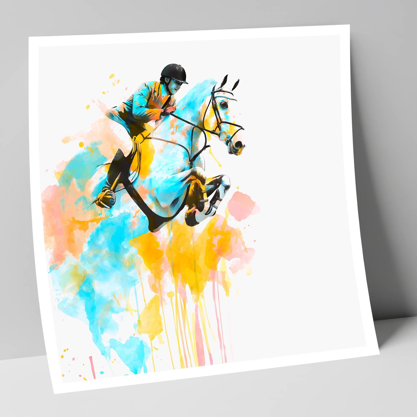 Suspended in Colour show jumping horse art print