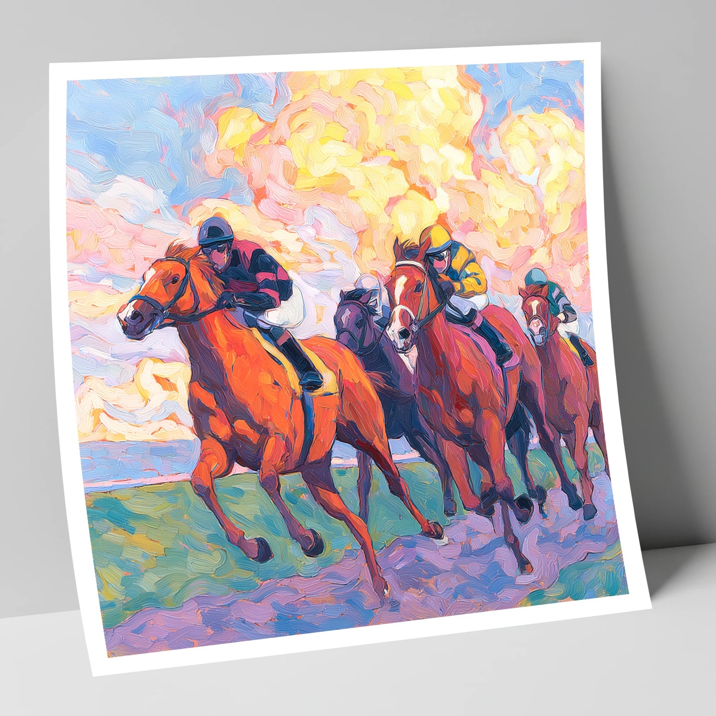 Thundering Sunset racing horse art print
