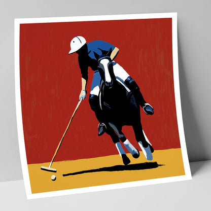 The Scarlet Pursuit polo horse art print
