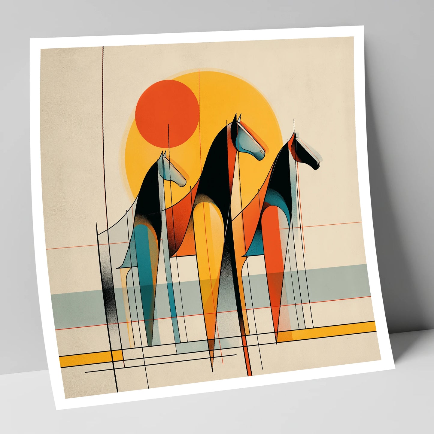 Rhythmic Horizon horse landscape art print