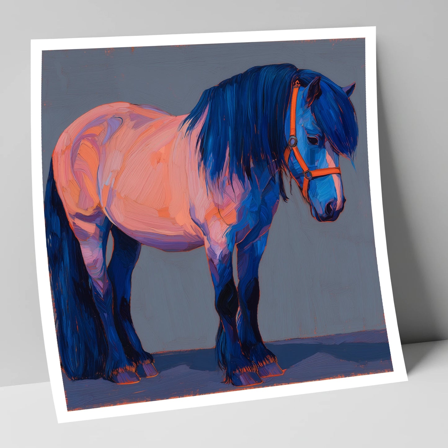 Cobalt Shadows Heavy Cob horse breed art print