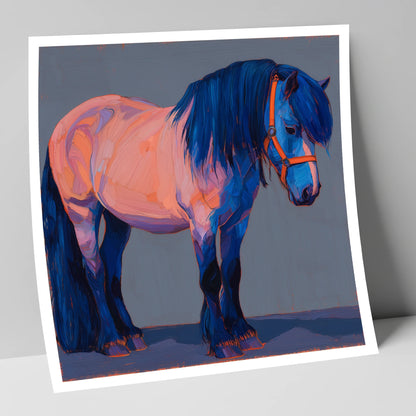 Cobalt Shadows Heavy Cob horse breed art print