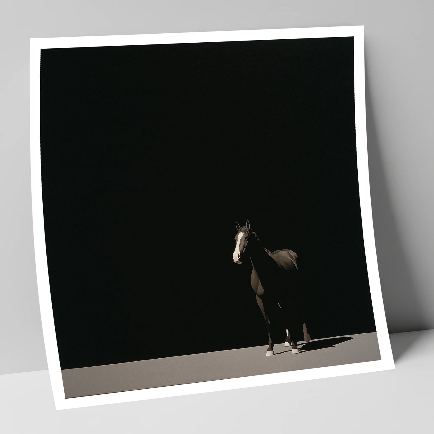 Midnight Solitude horse portrait art print
