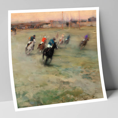 The Heat of the Chukka polo horse art print