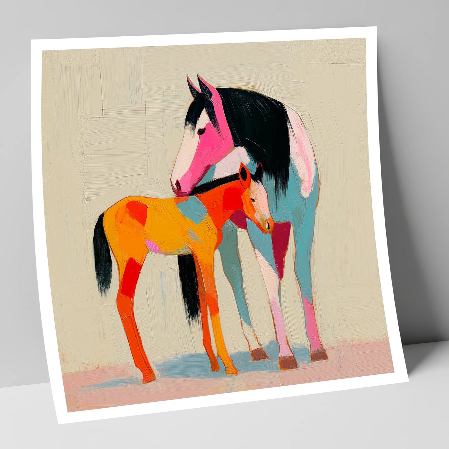 Vivid Maternal Bond mare & foal art print