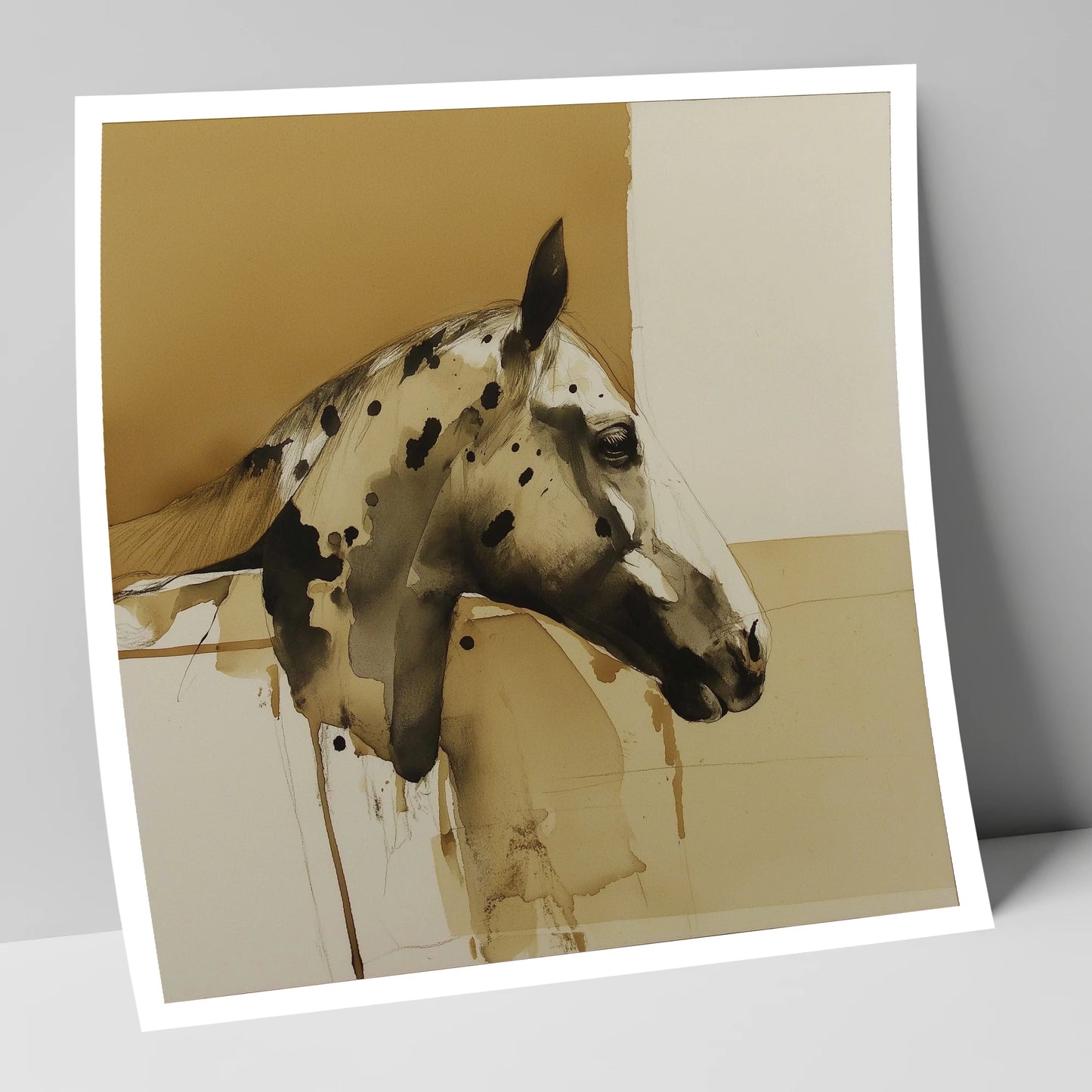 Spotted Sepia Study horse breed art print