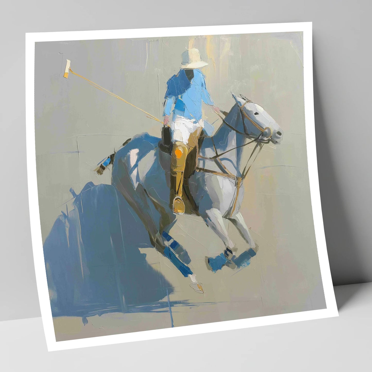 Slate Blue Chukka polo horse art print