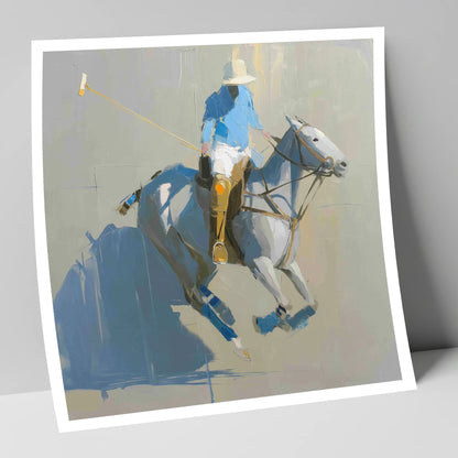 Slate Blue Chukka polo horse art print