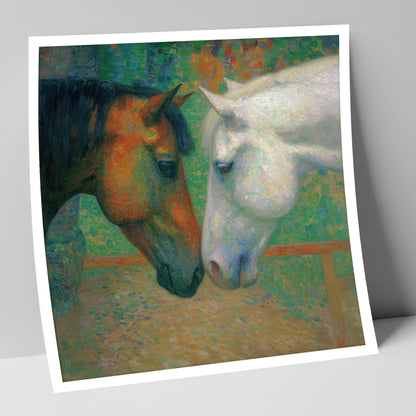 Quiet Companions horse portrait art print