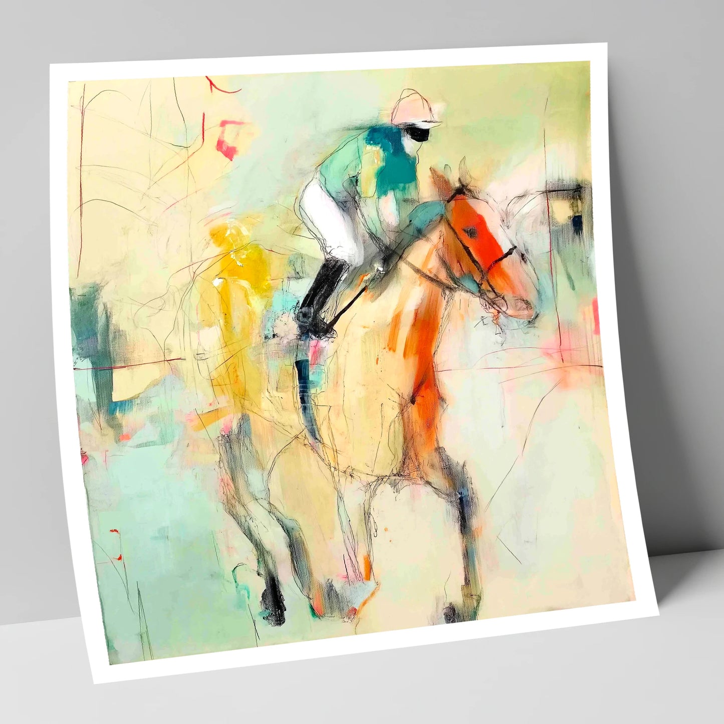 The Fleeting Stride racing horse art print