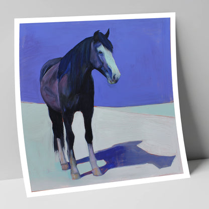 The Indigo Shadow horse portrait art print