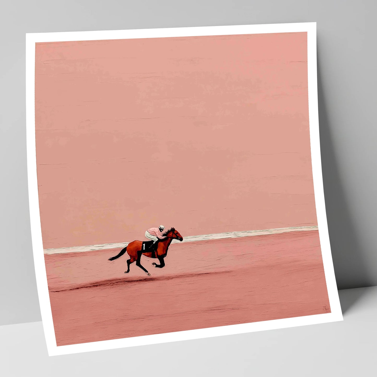Dusty Rose Stretch racing horse art print