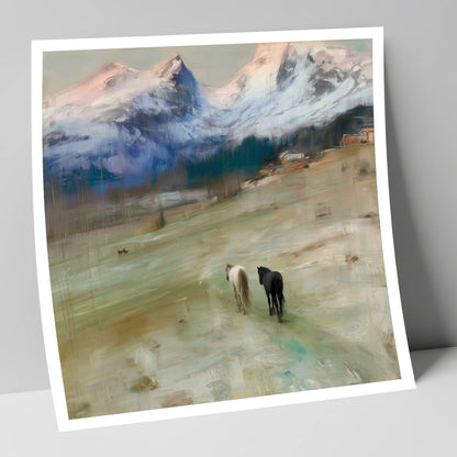 Journey to the Foothills horse landscape art print