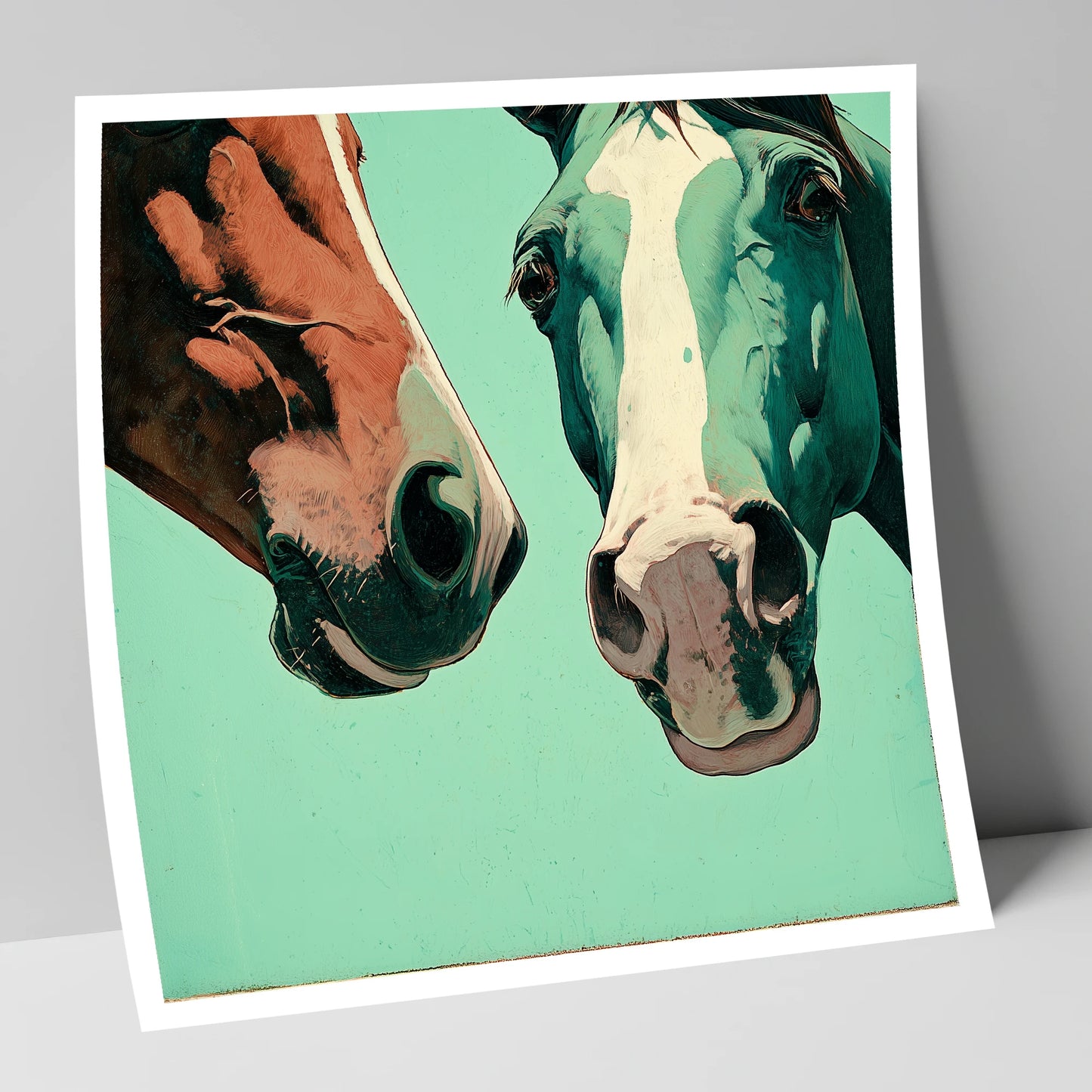Inquisitive Companions horse portrait art print