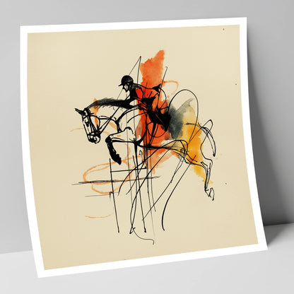Fluidity in Flight show jumping horse art print