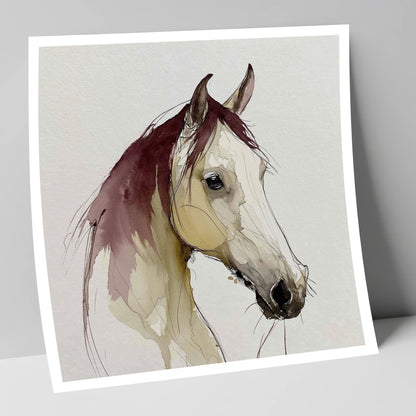 Elegant Plum Wash Portrait horse portrait art print