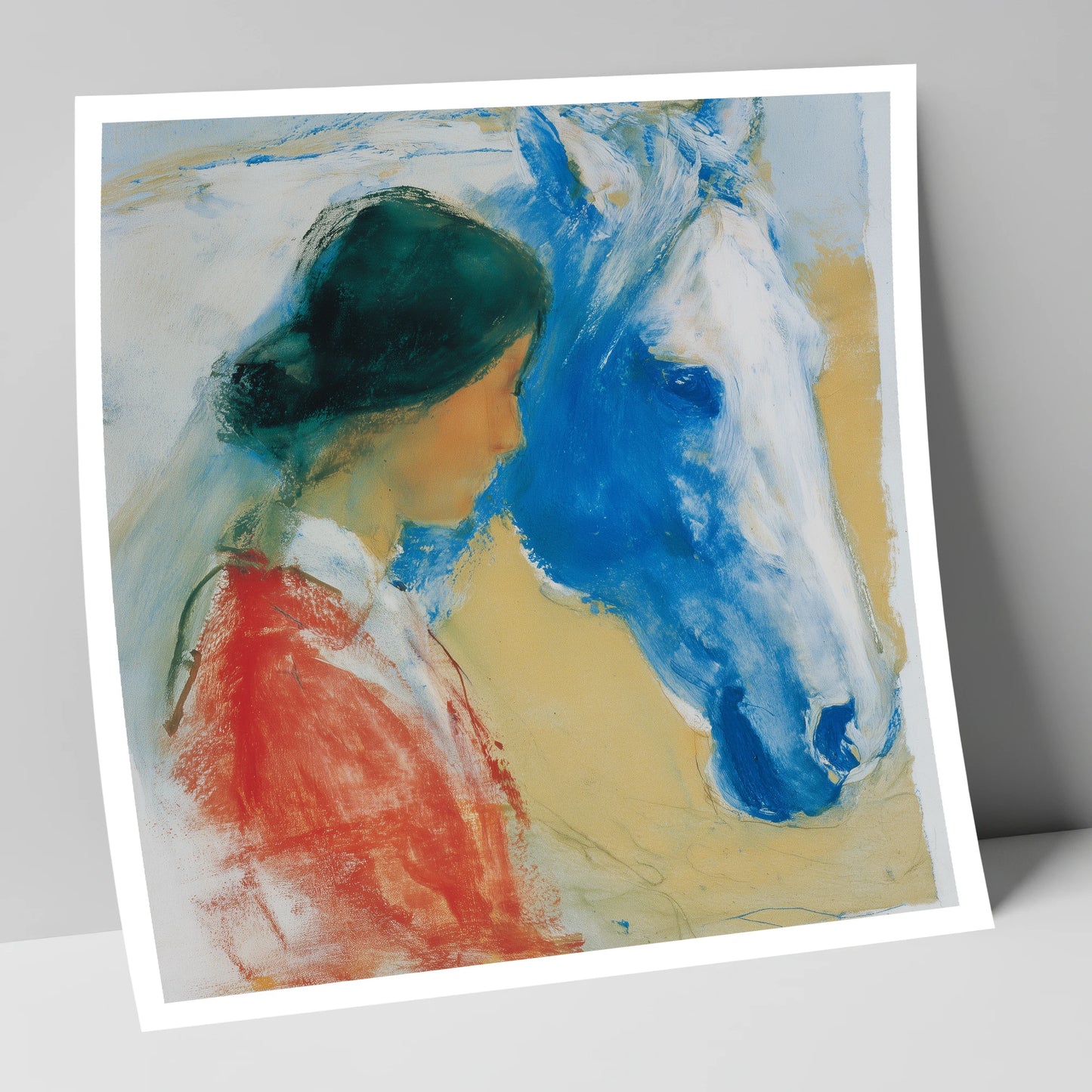 The Cobalt Companion horse & rider art print