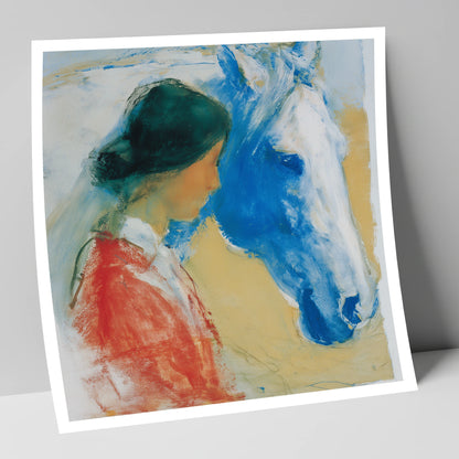 The Cobalt Companion horse & rider art print