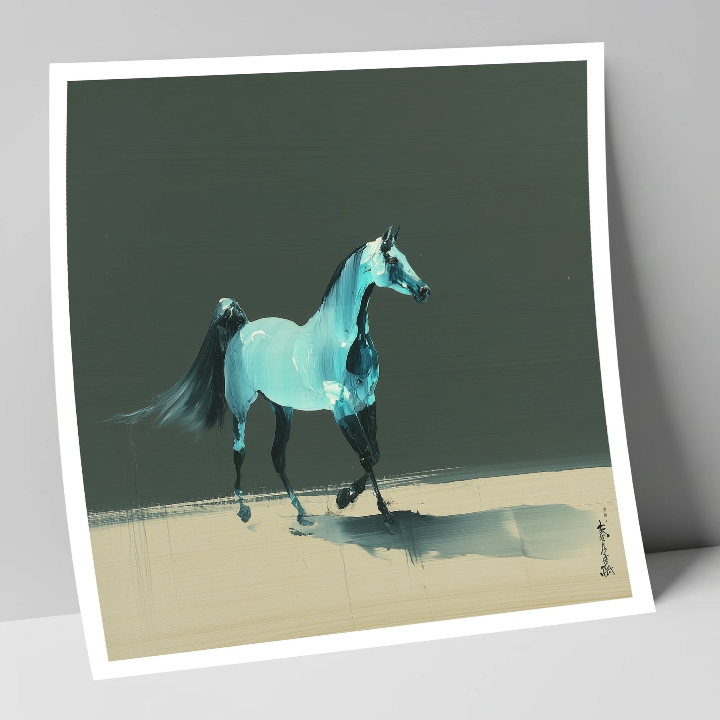 Azure Arabian Spirit horse breed art print