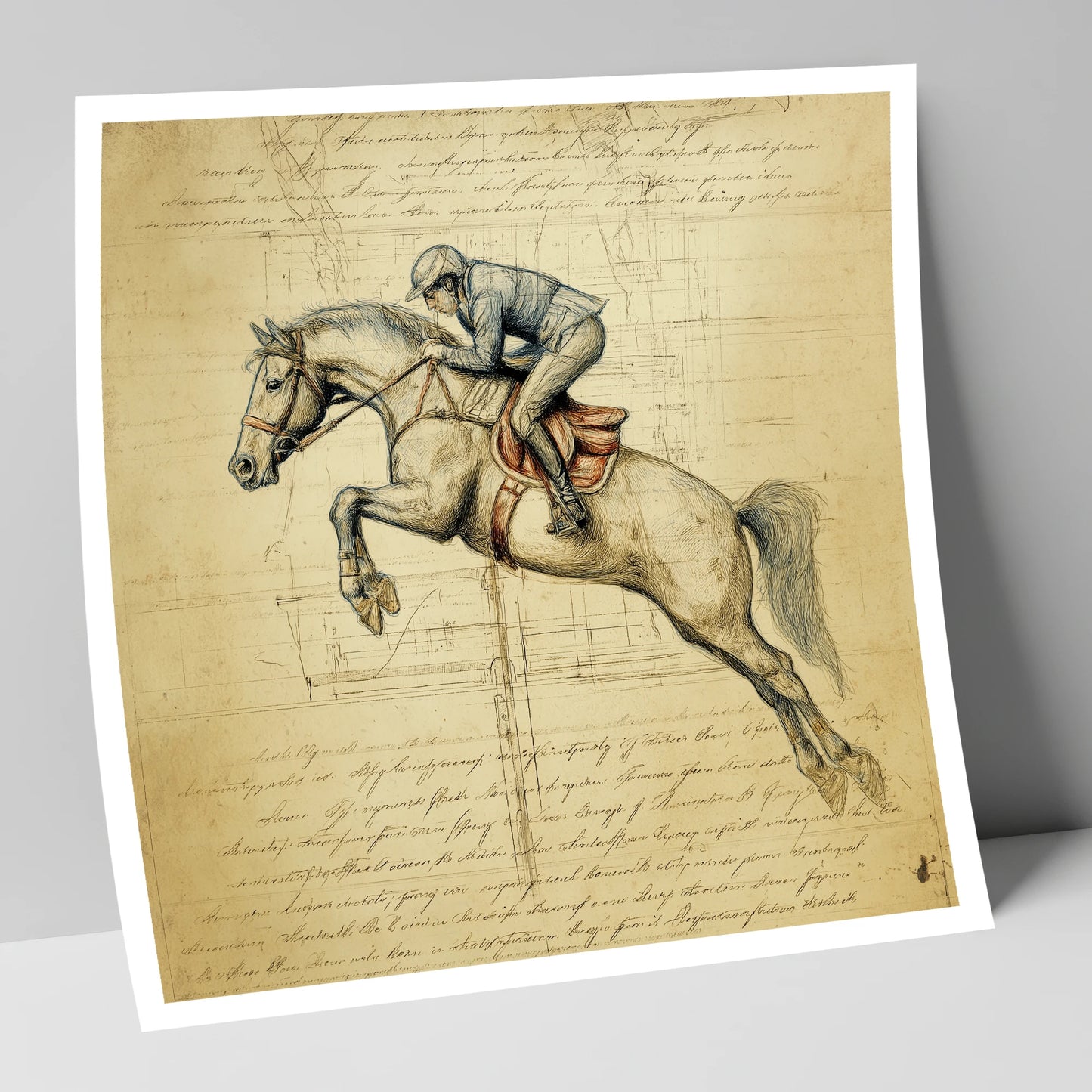 The Scholar's Jump show jumping horse art print