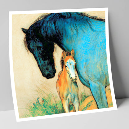 Vivid Devotion mare & foal art print