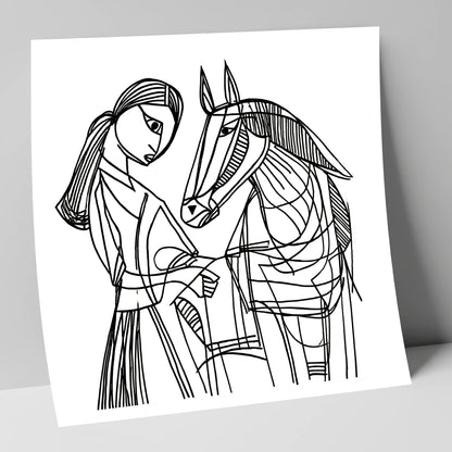Lines of Connection horse & rider art print