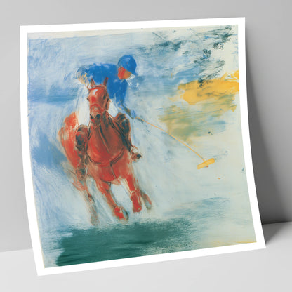 Midfield Strike polo horse art print