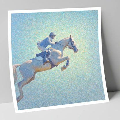 Luminous Ascent show jumping horse art print