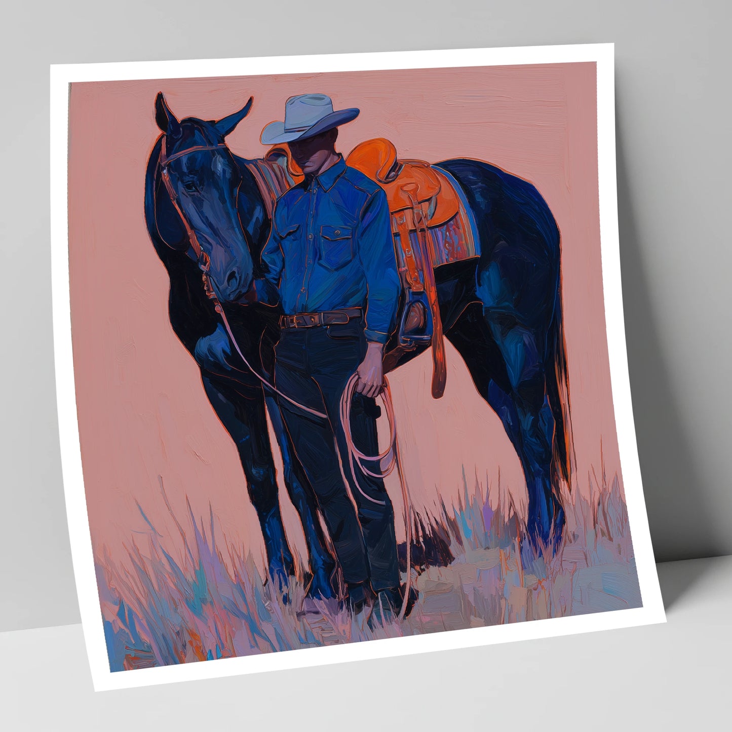 The Indigo Horseman western horse art print