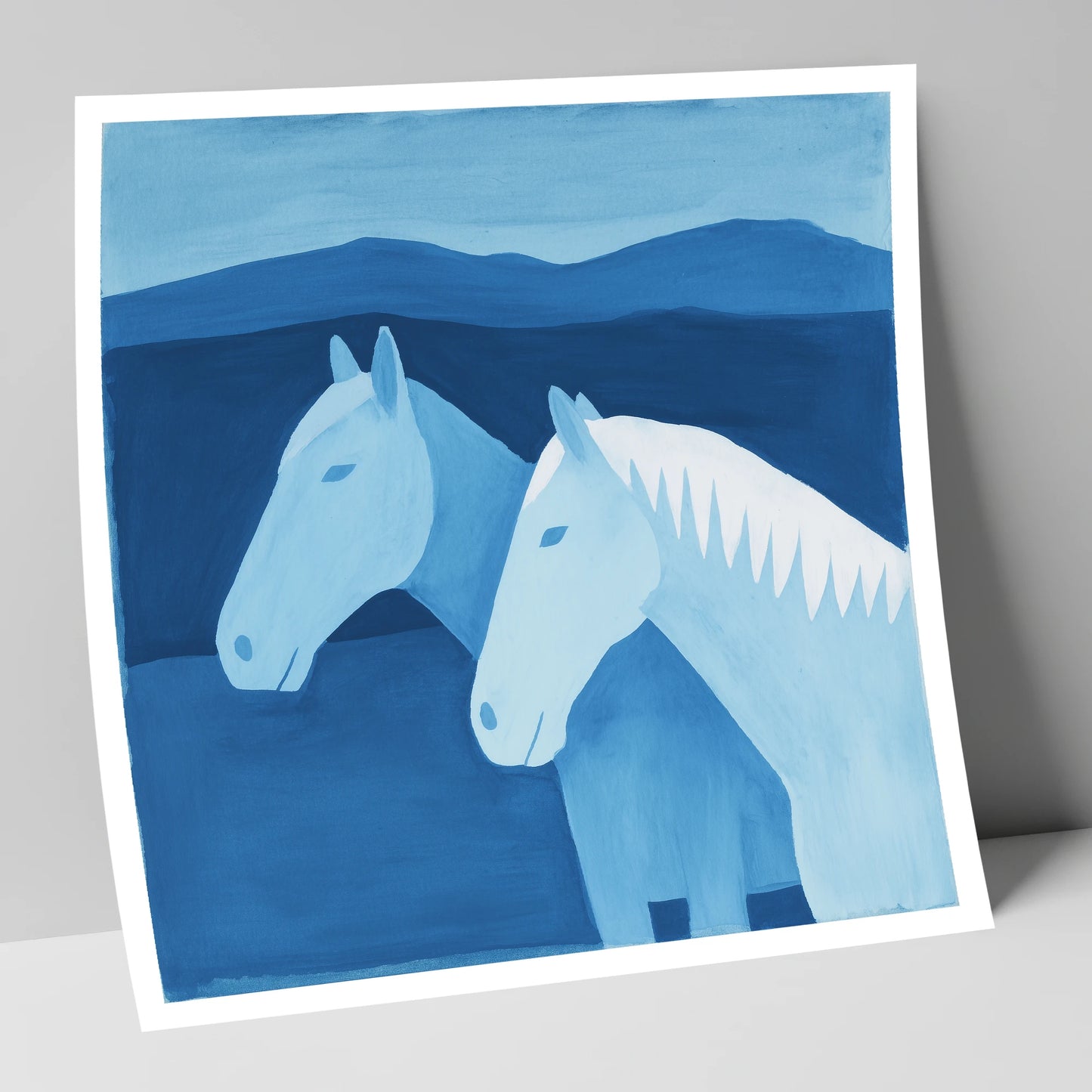 Azure Mountain Companions horse landscape art print