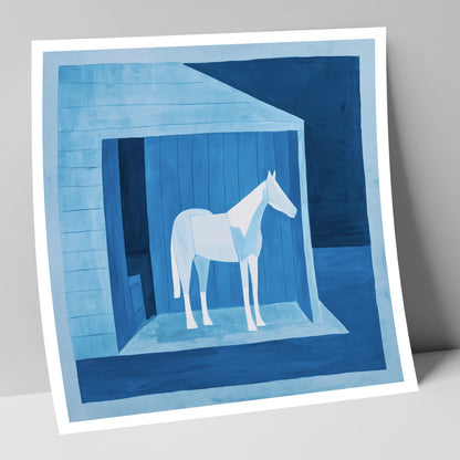 Azure Shelter horse stable art print