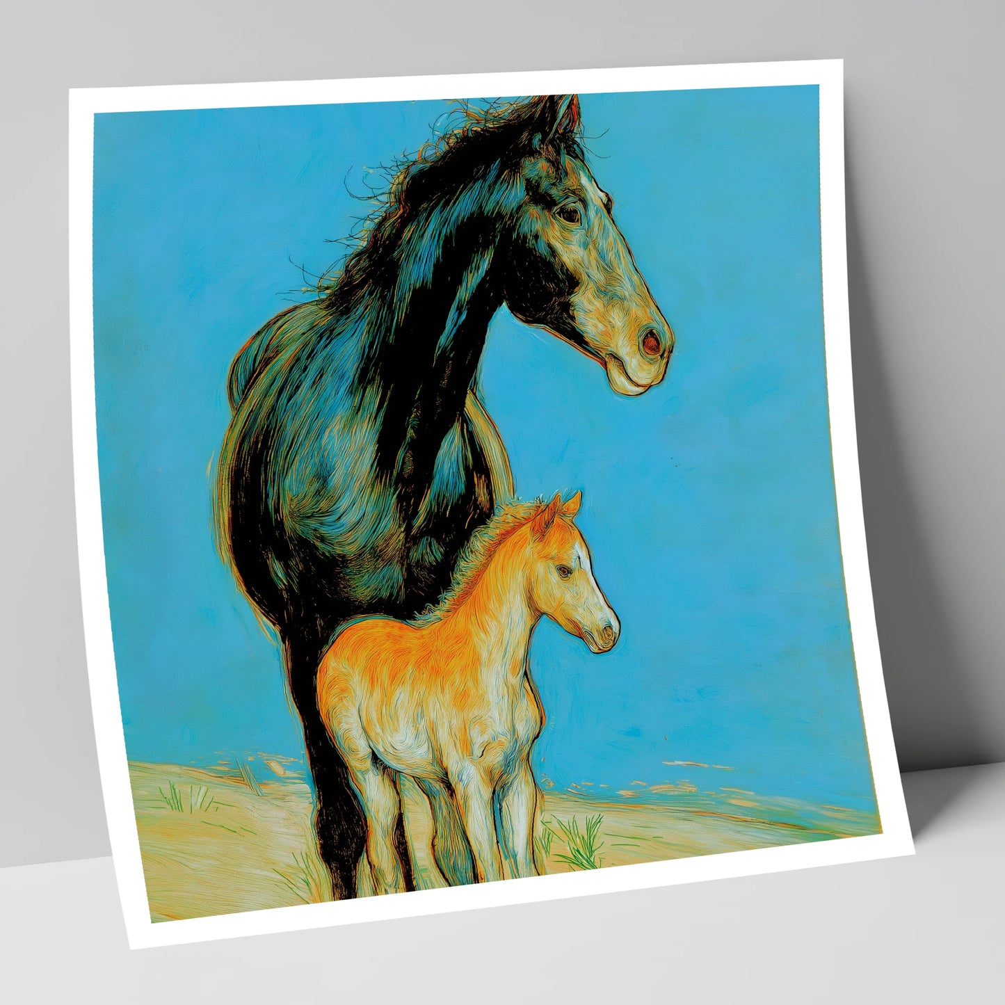 Cerulean Bond mare & foal art print