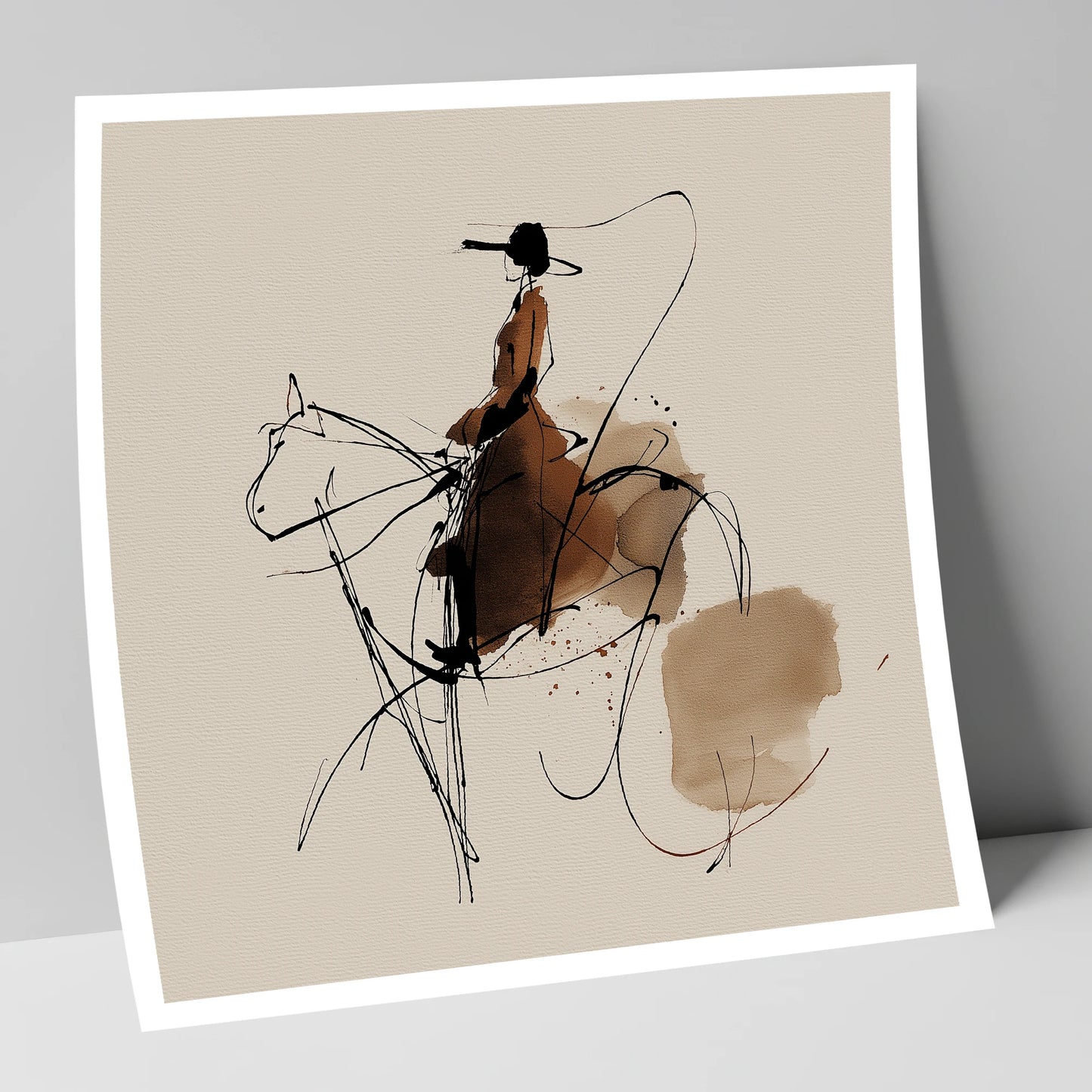 The Sepia Rider horse & rider art print