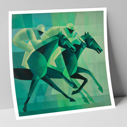 Emerald Racing Pace racing horse art print