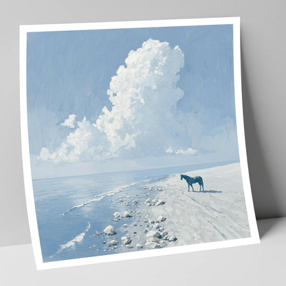 The Azure Shore horse landscape art print