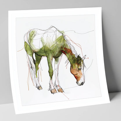 The Quiet Grazer working horse art print