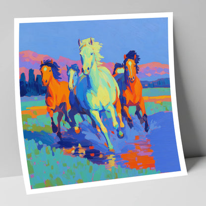 The Vivid Gallop wild horses art print