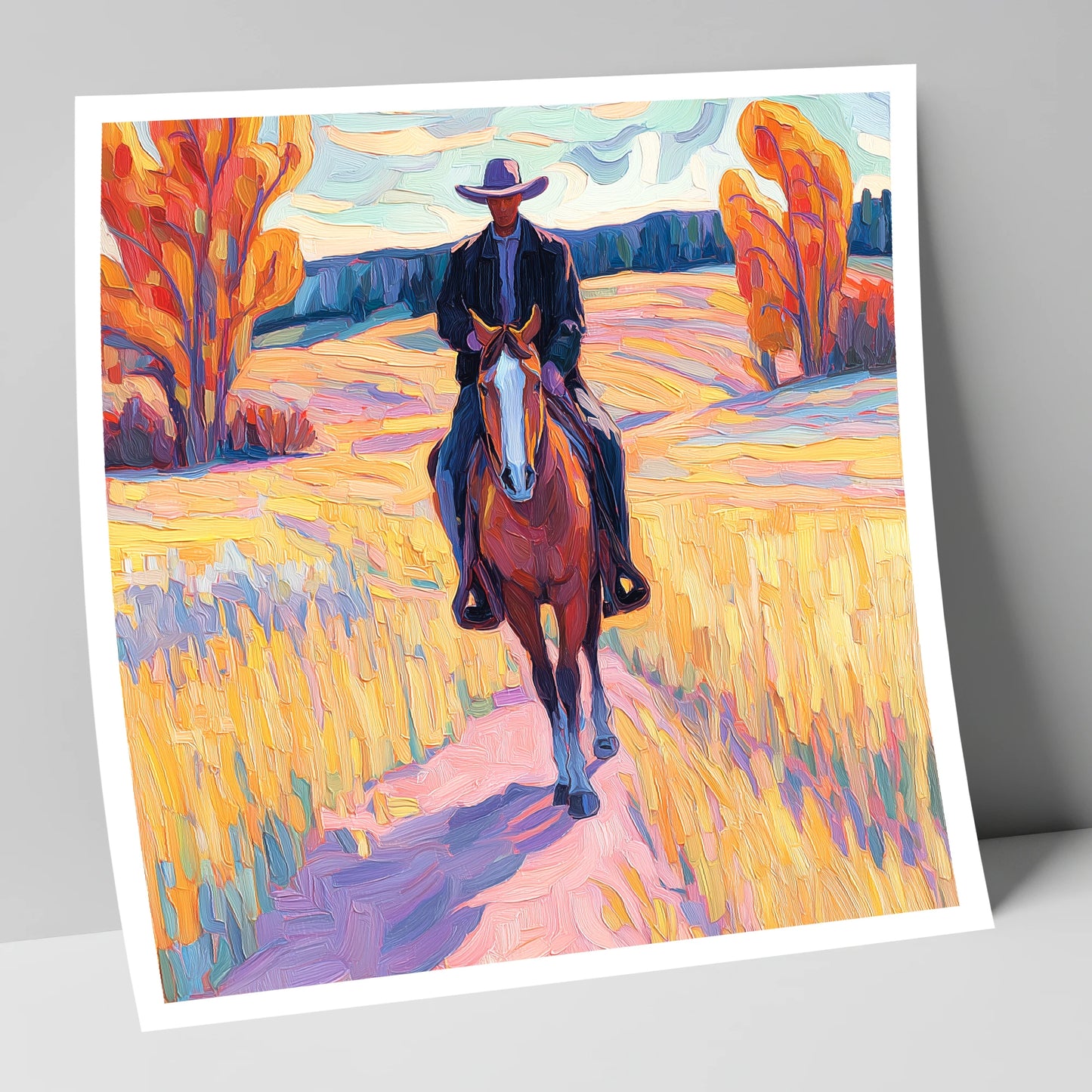 Vibrant Western Trail western horse art print