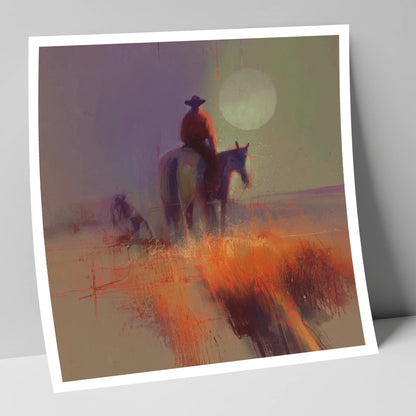 High Plains Sundown western horse art print